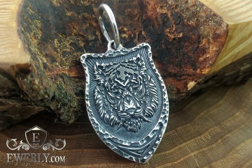 Серебряная подвеска Тигр, серебро 925 пробы купить 131065VU