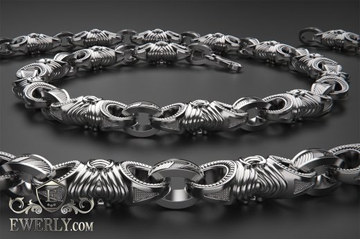 Buy author's men's exclusive silver chain 111511HS